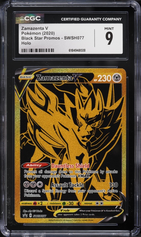 2020 Pokemon Sword & Shield Black Star Promo Zamazenta V #SWSH077 CGC 9 MINT