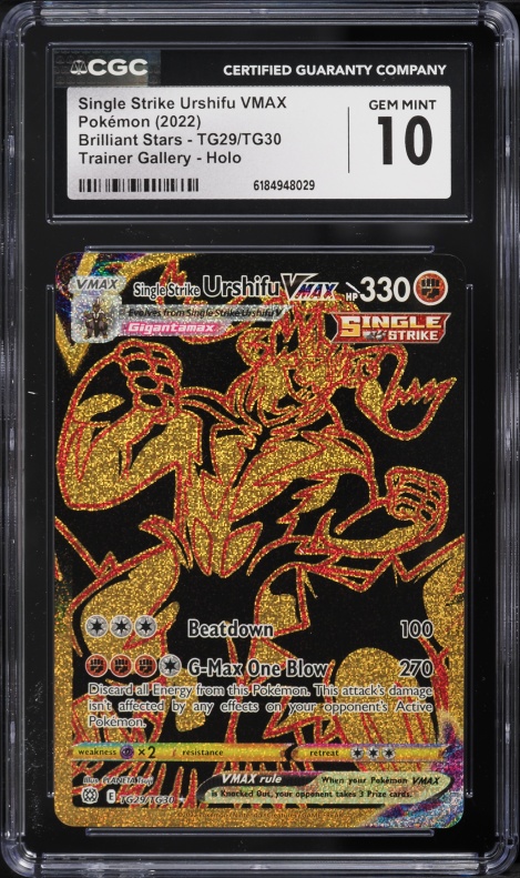 2022 Pokemon Sword & Shield Brilliant Stars CHR Single Strike Urshifu VMAX #TG29 CGC 10 GEM
