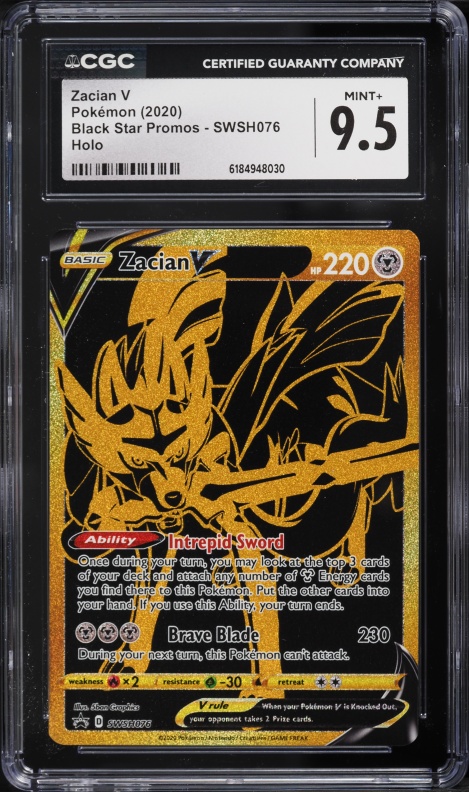 2020 Pokemon SWSH Black Star Promo Ultra Premium Zacian V #SWSH076 CGC 9.5 MINT+