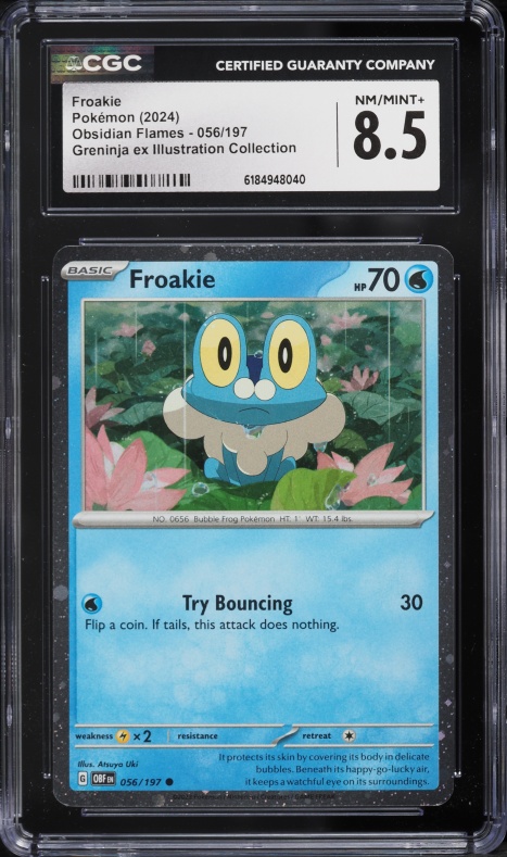 2024 Pokemon Scarlet & Violet Obsidian Flames Greninja ex Illustration Froakie #56 CGC 8.5