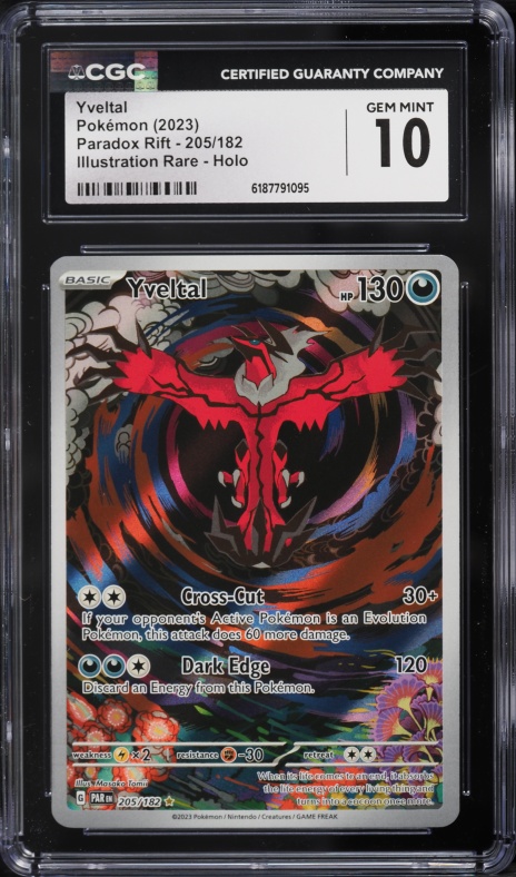 2023 Pokemon Scarlet & Violet Paradox Rift IR Yveltal #205 CGC 10 GEM MINT