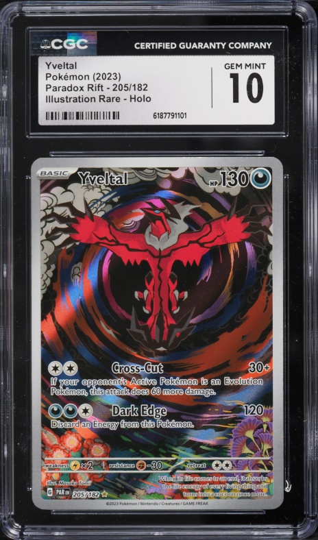 2023 Pokemon Scarlet & Violet Paradox Rift IR Yveltal #205 CGC 10 GEM MINT