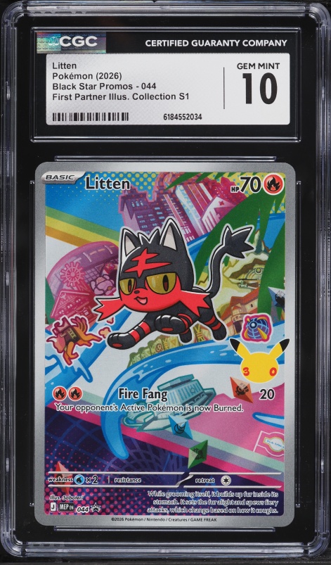 how much is litten pokemon card worth ME: Mega Evolution Promo #044 – Ralphie's Funhouse Temporal Forces Singles Are Pokémon Litten cards from