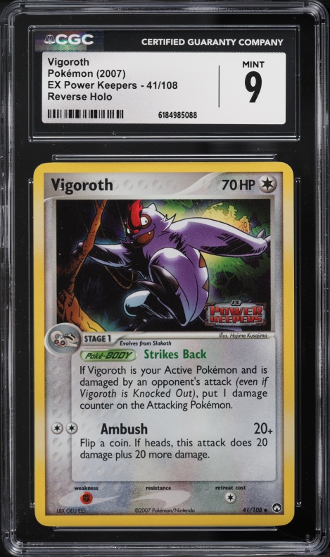 2007 Pokemon EX Power Keepers Reverse Holo Vigoroth #41 CGC 9 MINT