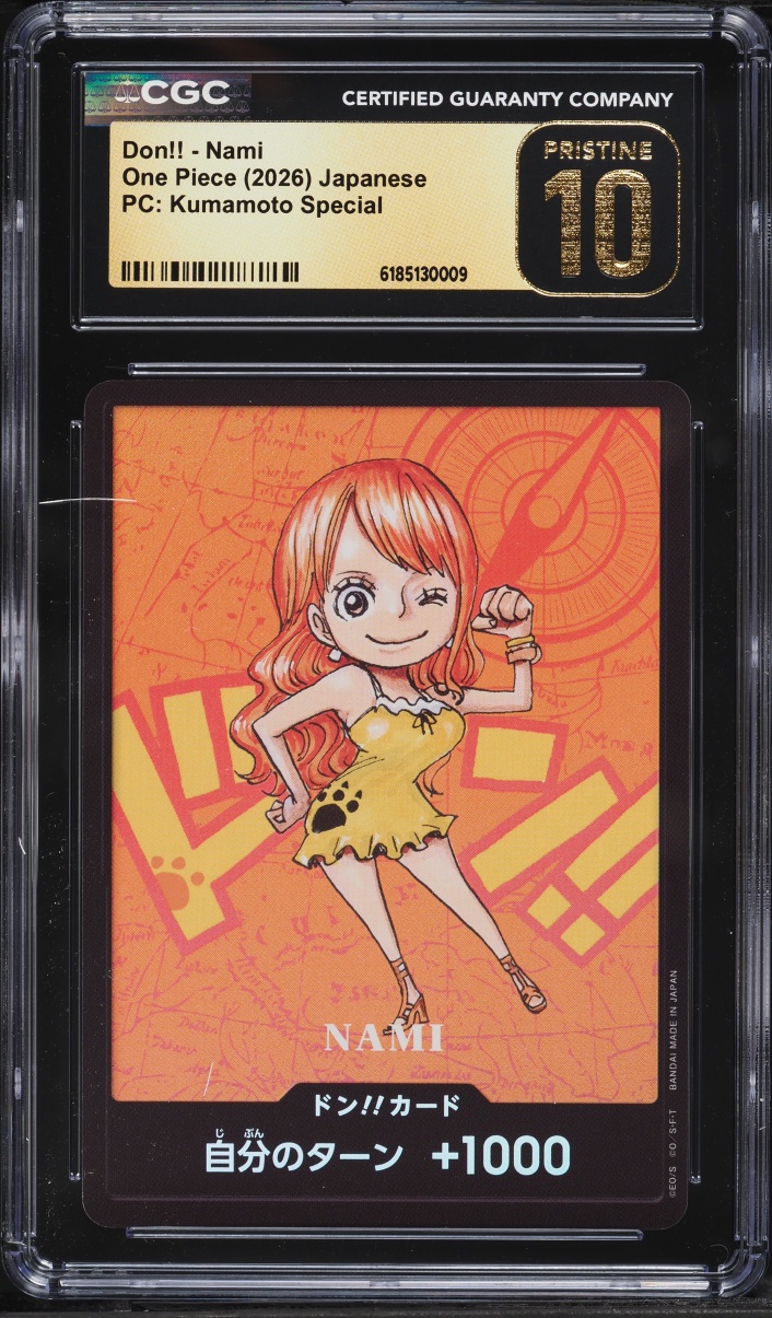 2026 One Piece Japanese PC Kumamoto Special Don!! Nami CGC 10 PRISTINE