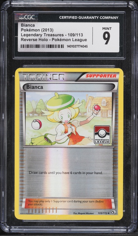 2013 Pokemon Black & White Legendary Treasures League Cup Reverse Holo Bianca #109 CGC 9 MINT
