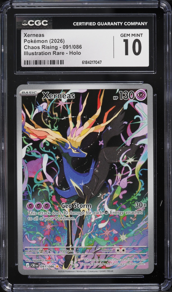 2026 Pokemon Mega Evolution Chaos Rising IR Xerneas #91 CGC 10 GEM