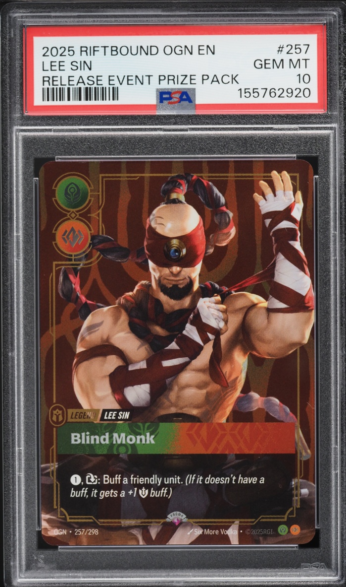 2025 Riftbound League Of Legends LoL Origins Release Event Prize Pack Lee Sin #257 PSA 10 GEM