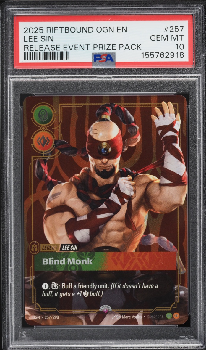 2025 Riftbound League Of Legends LoL Origins Release Event Prize Pack Lee Sin #257 PSA 10 GEM