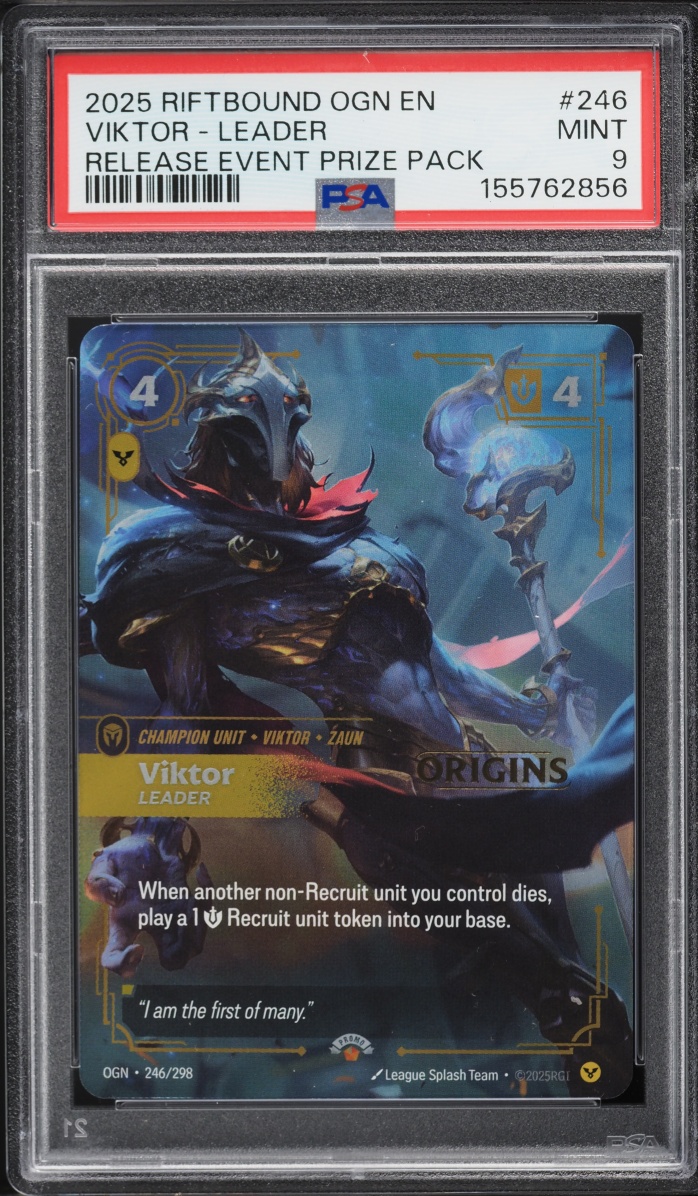 2025 Riftbound League Of Legends LoL Origins Release Event Prize Pack Viktor Leader #246 PSA 9
