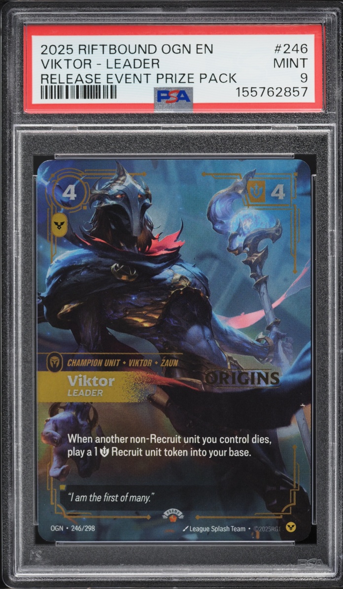 2025 Riftbound League Of Legends LoL Origins Release Event Prize Pack Viktor Leader #246 PSA 9