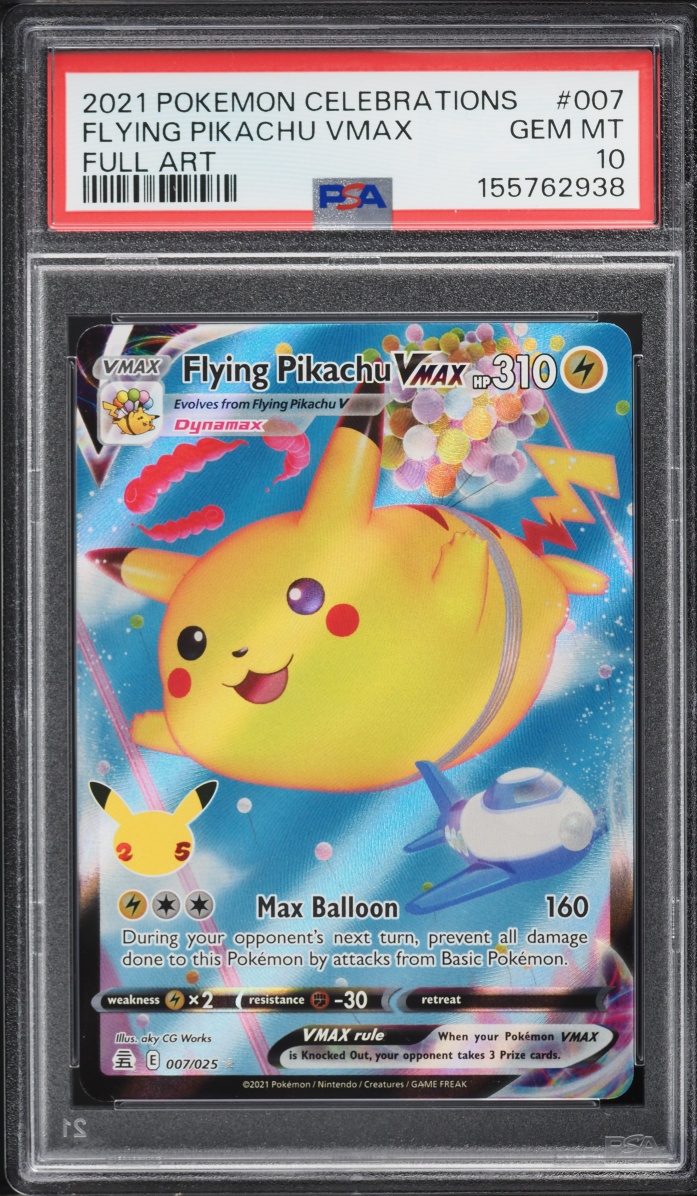 2021 Pokemon Sword & Shield Celebrations Full Art Flying Pikachu VMAX #7 PSA 10 GEM MINT
