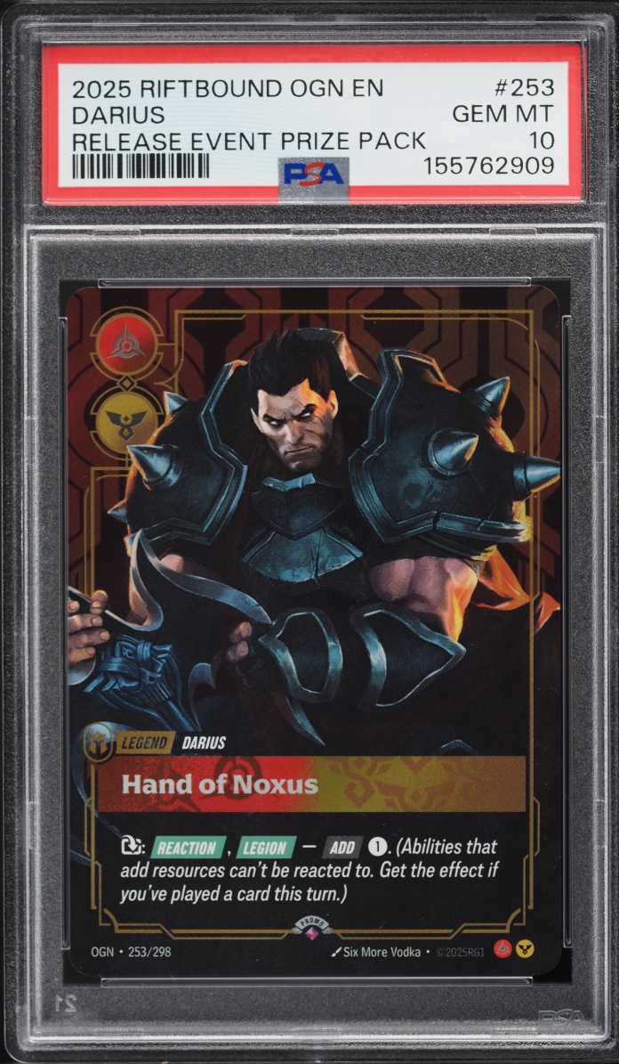 2025 Riftbound League Of Legends LoL Origins Release Event Prize Pack Darius #253 PSA 10 GEM