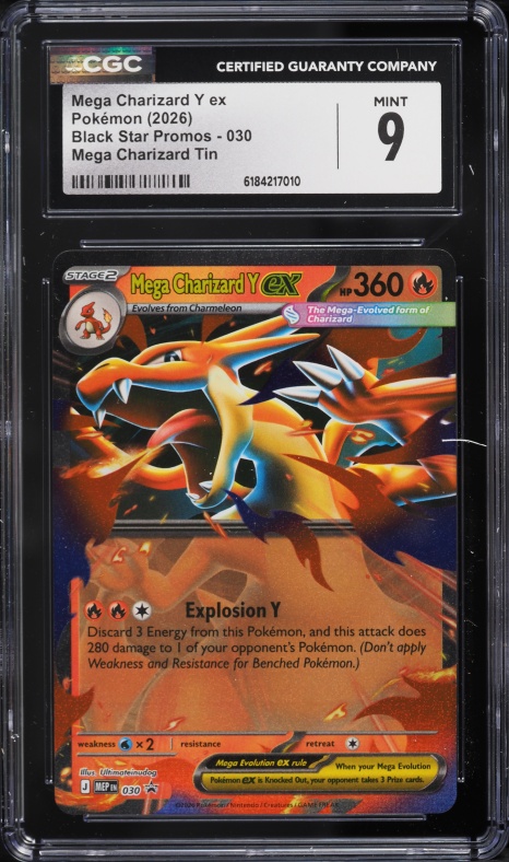 2026 Pokemon Mega Evolution Black Star Promo Tin Mega Charizard Y