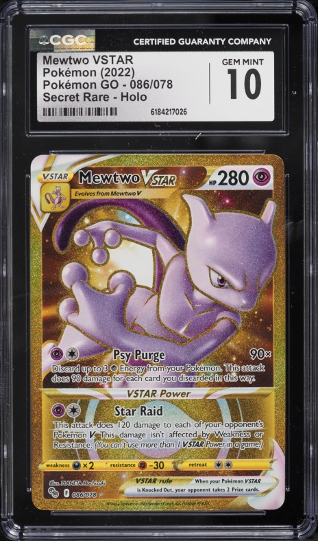 how much is a mewtwo vstar pokemon card worth 2022 Sword & Shield GO Gold Rare #86 CGC 10 GEM MINT on Fanatics Collect Celebrate the incredible history of the TCG hobby by adding this Mewtwo VSTAR 2023 Pokemon Crown Zenith Galarian Gallery Ultra Rare PSA 10 Authenticated Card to your vault Pokemon - Mewtwo VSTAR -