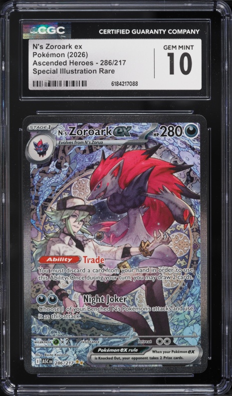 2026 Pokemon Mega Evolution Ascended Heroes SIR N's Zoroark ex #286 CGC 10 GEM MINT