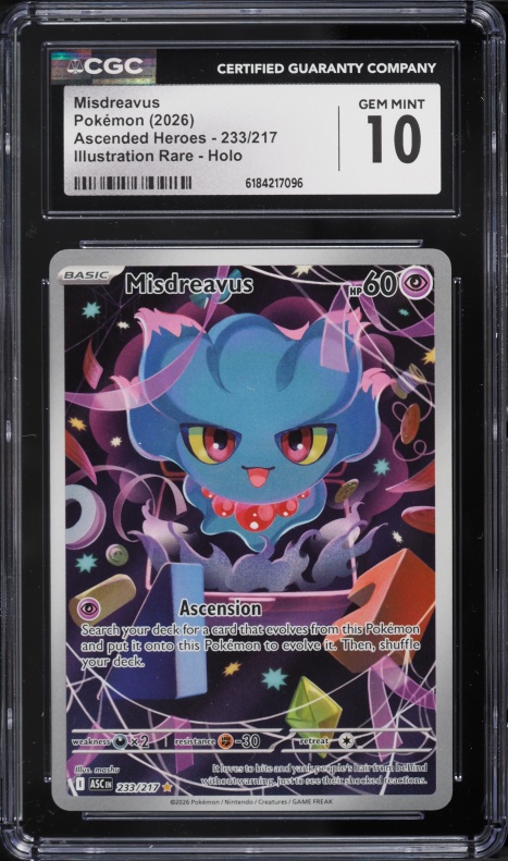2026 Pokemon Mega Evolution Ascended Heroes IR Misdreavus #233 CGC 10 GEM MINT