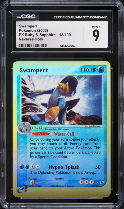 2003 Pokemon EX Ruby & Sapphire Reverse Holo Swampert #13 CGC 9 MINT
