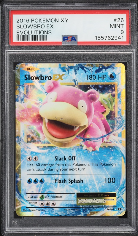 2016 Pokemon XY Evolutions Holo Slowbro EX #26 PSA 9 MINT