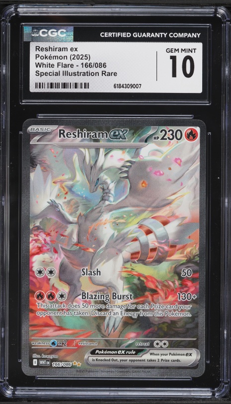 2025 Pokemon Scarlet & Violet White Flare BWR Reshiram ex #173 PSA