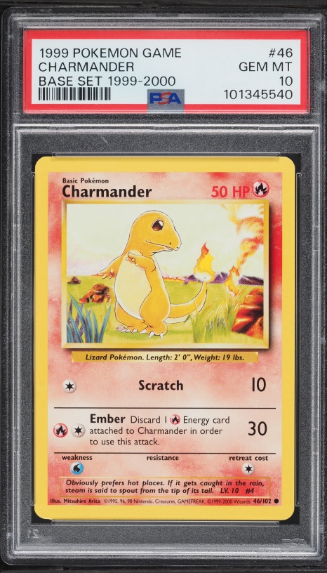 1999 Pokemon Base Set Holo Shadowless 1st Edition Charmander #46