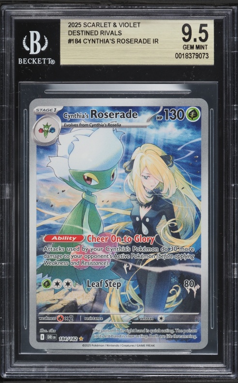 2025 Pokemon Scarlet & Violet Destined Rivals IR Cynthia's Roserade #184 BGS 9.5 GEM MINT