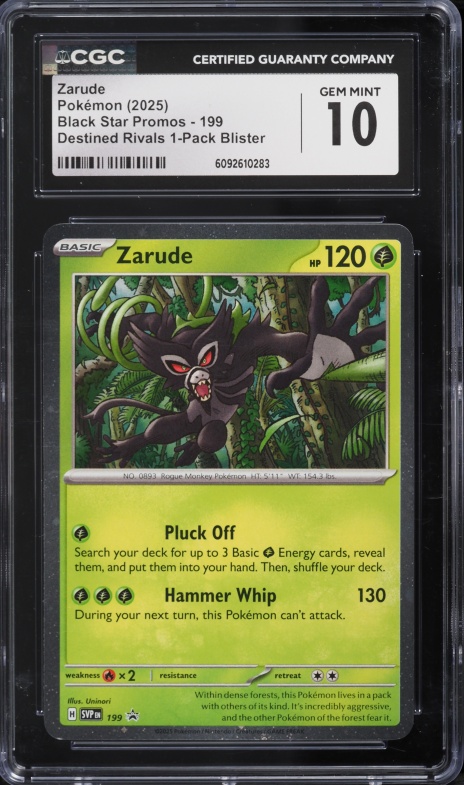 2025 Pokemon Scarlet & Violet Black Star Promo Destined Rivals Zarude #199 CGC 10 GEM MINT