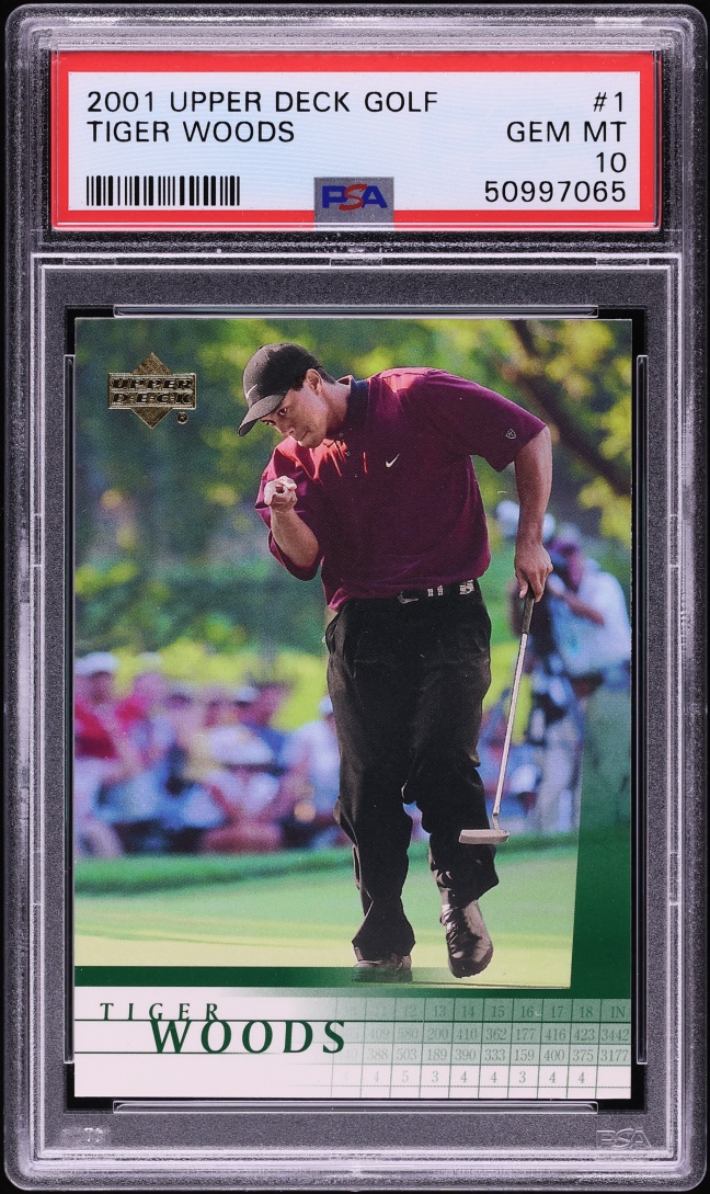 2001 Upper Deck Golf Tiger Woods ROOKIE #1 PSA 10 GEM MINT