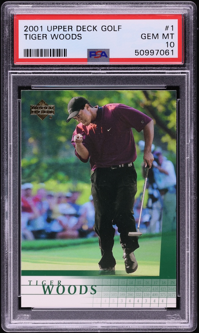 2001 Upper Deck Golf Tiger Woods ROOKIE #1 PSA 10 GEM MINT