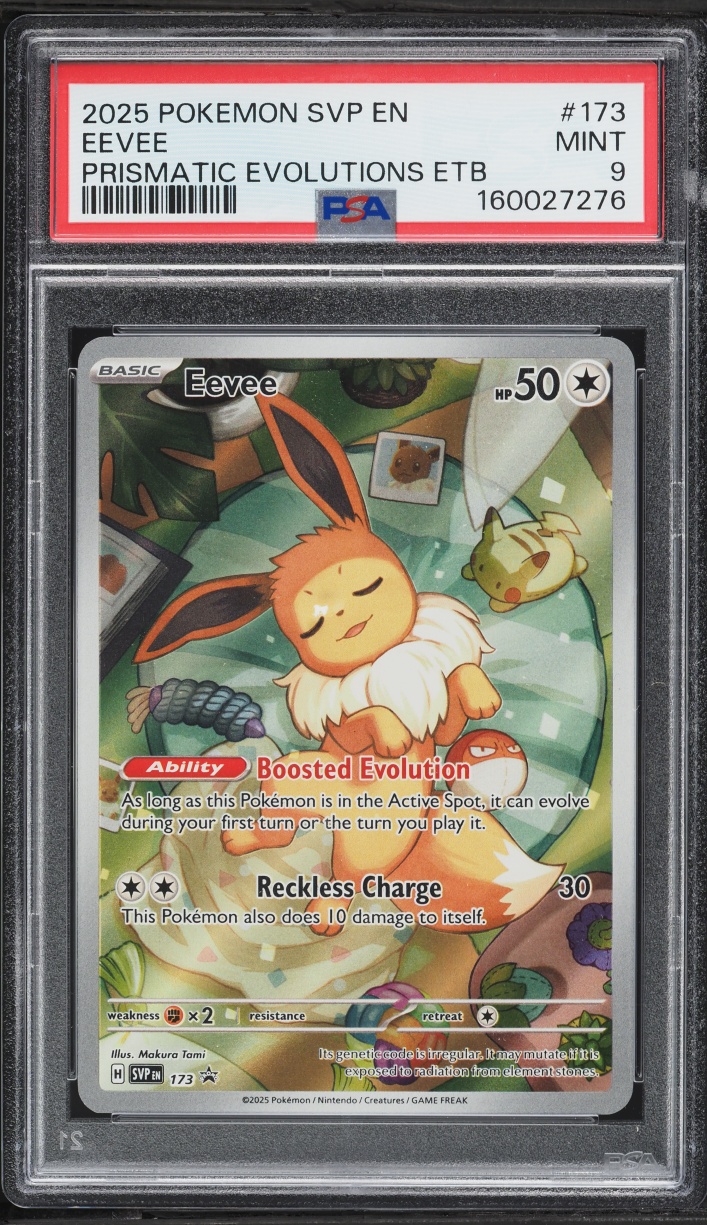2025 Pokemon Scarlet & Violet Promo Prismatic Evolutions ETB Full Art Eevee #173 PSA 9 MINT