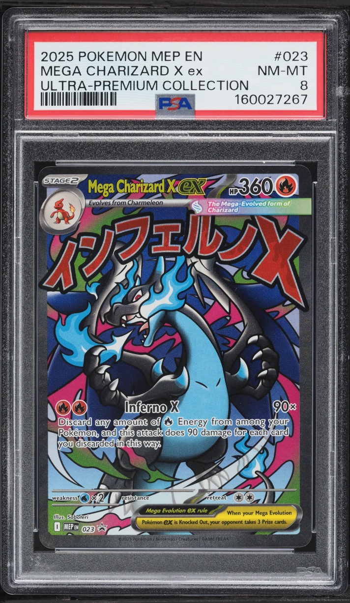 2025 Pokemon Mega Evolution Promo Ultra Premium MA Mega Charizard X Ex #23 PSA 8 NM-MT