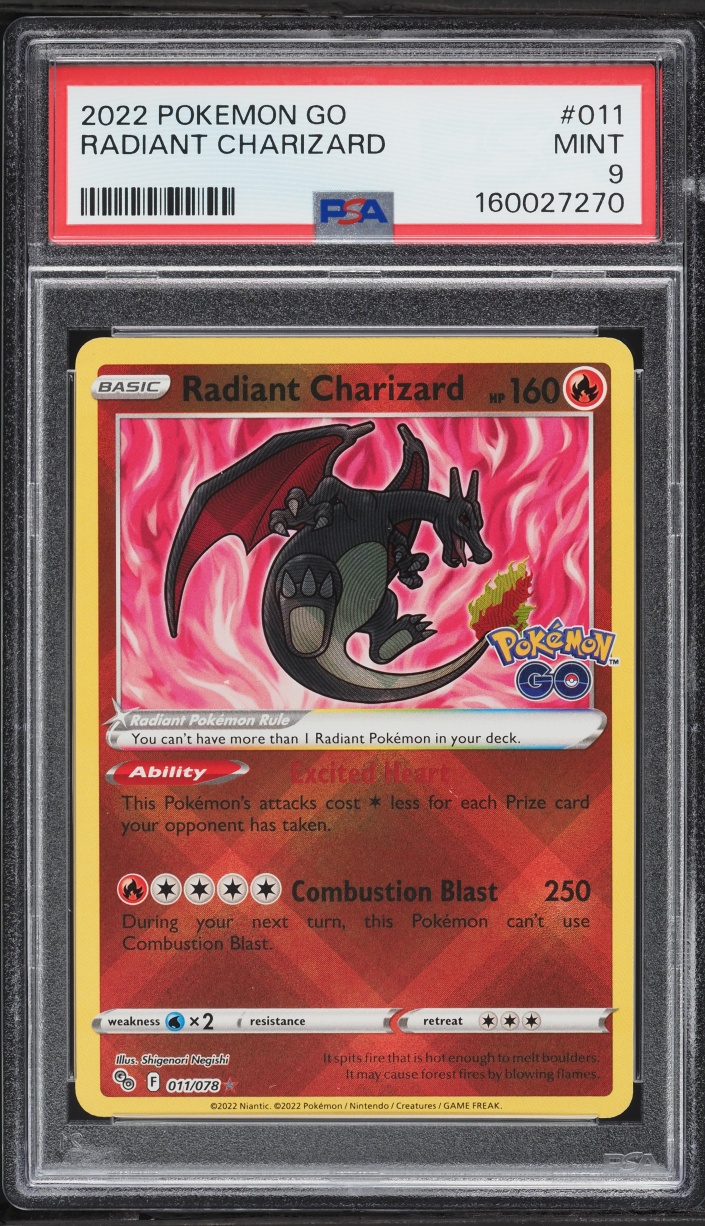 2022 Pokemon Sword & Shield GO Holo Radiant Charizard #11 PSA 9 MINT