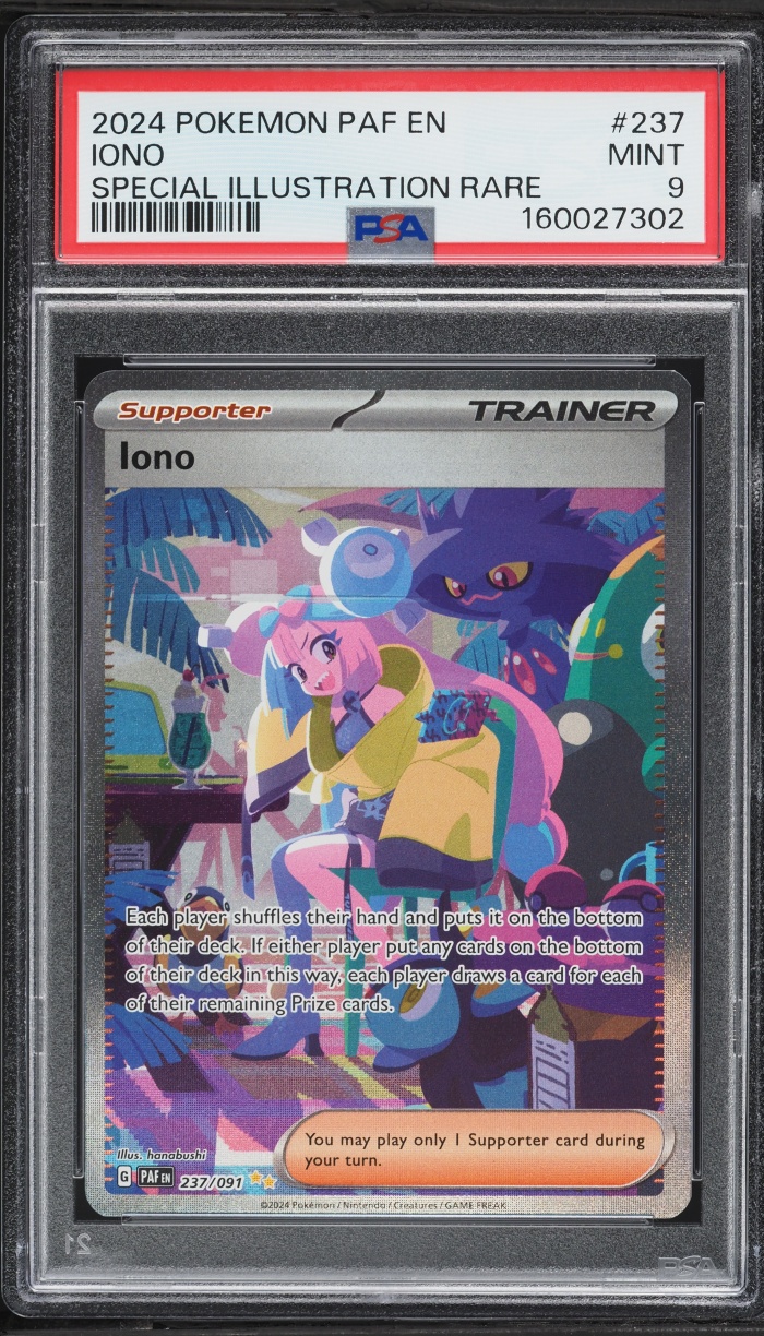 2024 Pokemon Scarlet & Violet Paldean Fates SIR Iono #237 PSA 9 MINT