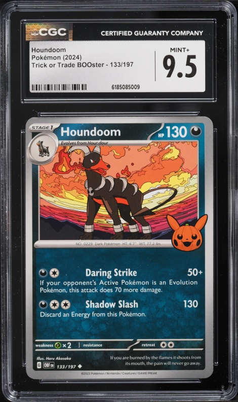 2024 Pokemon Scarlet & Violet Trick Or Trade Houndoom #133 CGC 9.5 MINT+