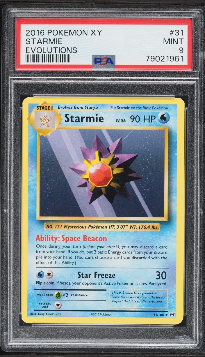 2016 Pokemon XY Evolutions Starmie #31 PSA 9 MINT