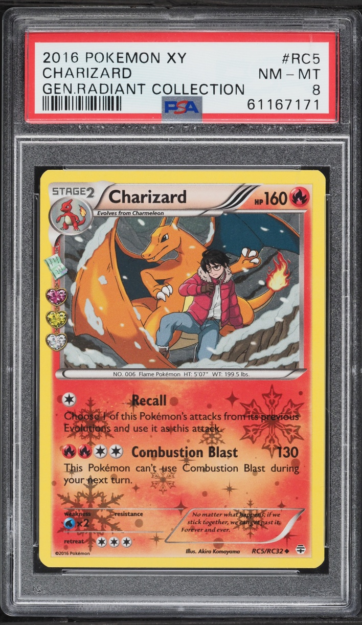 2016 Pokemon XY Generations Radiant Collection Charizard #RC5 PSA 8 NM-MT