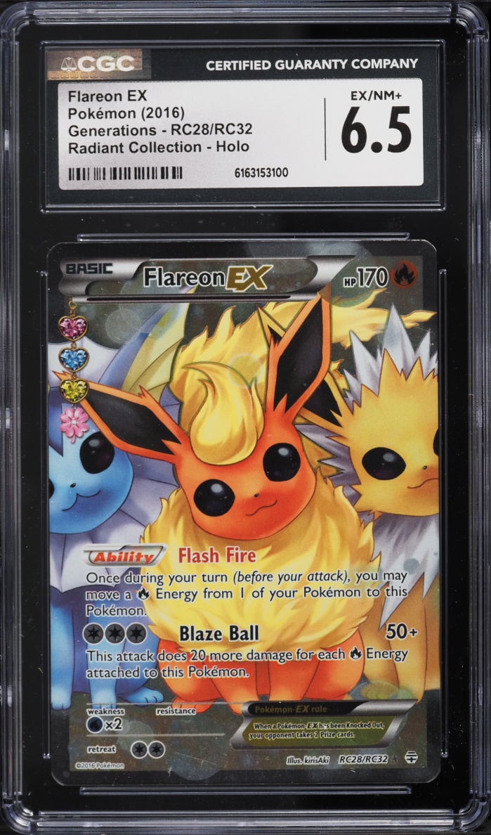 2016 Pokemon XY Generations Radiant Collection Full Art Flareon EX #RC28 CGC 6.5 EXMT+