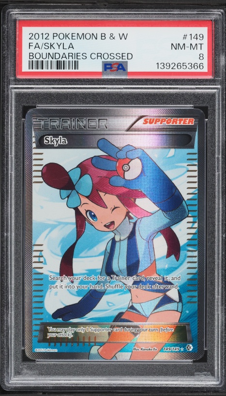2012 Pokemon Black & White Boundaries Crossed Full Art Skyla #149 PSA 8 NM-MT