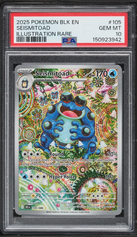 2025 Pokemon Scarlet & Violet Black Bolt IR Seismitoad #105 PSA 10 GEM MINT