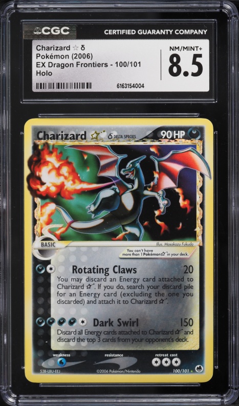 2006 Pokemon EX Dragon Frontiers Holo Charizard Gold Star #100 CGC 8.5 NM-MT+