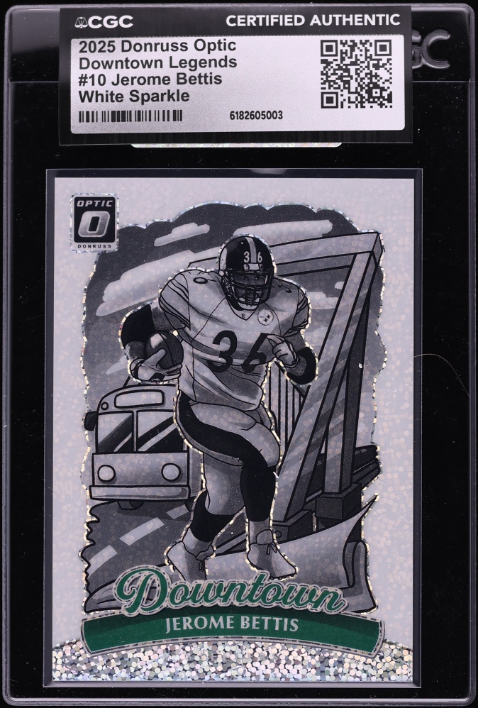 2025 Donruss Optic Football White Sparkle Jerome Bettis #10 CGC AUTH