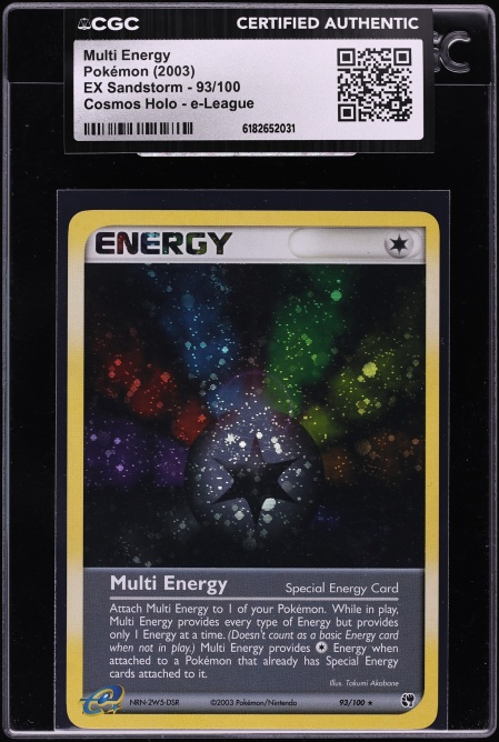 2003 Pokemon Ex Sandstorm E-League Cosmos Holo Multi Energy #93 CGC AUTH
