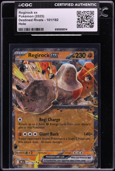 2025 Pokemon Scarlet & Violet Destined Rivals Holo Regirock Ex #101 CGC AUTH