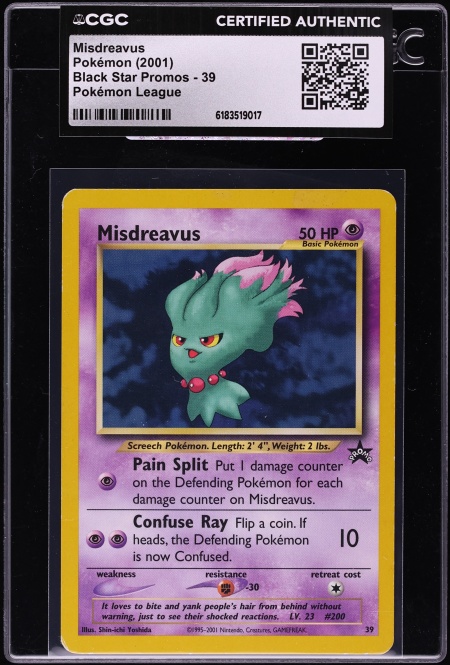 2001 Pokemon Black Star Promo League Misdreavus #39 CGC AUTH