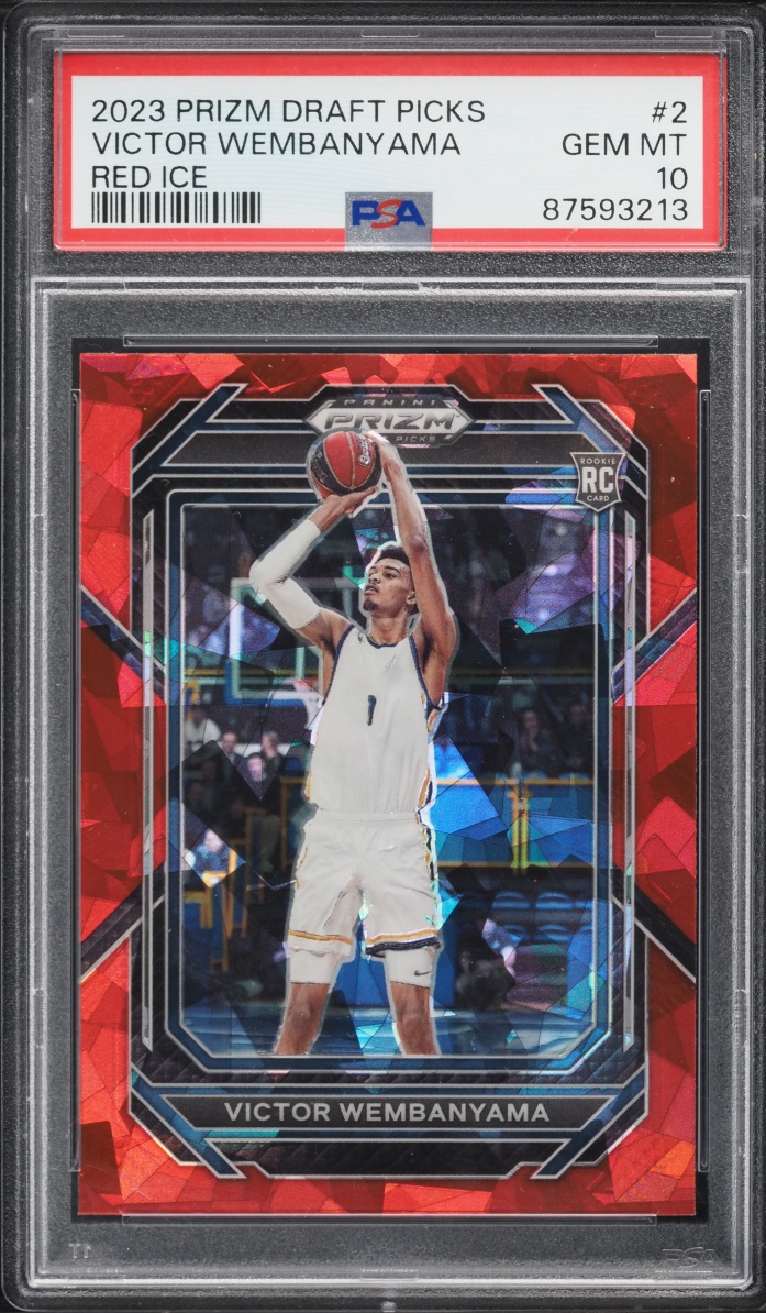 2023 Panini Prizm Draft Picks Red Ice Victor Wembanyama ROOKIE #2 PSA 10 GEM MINT