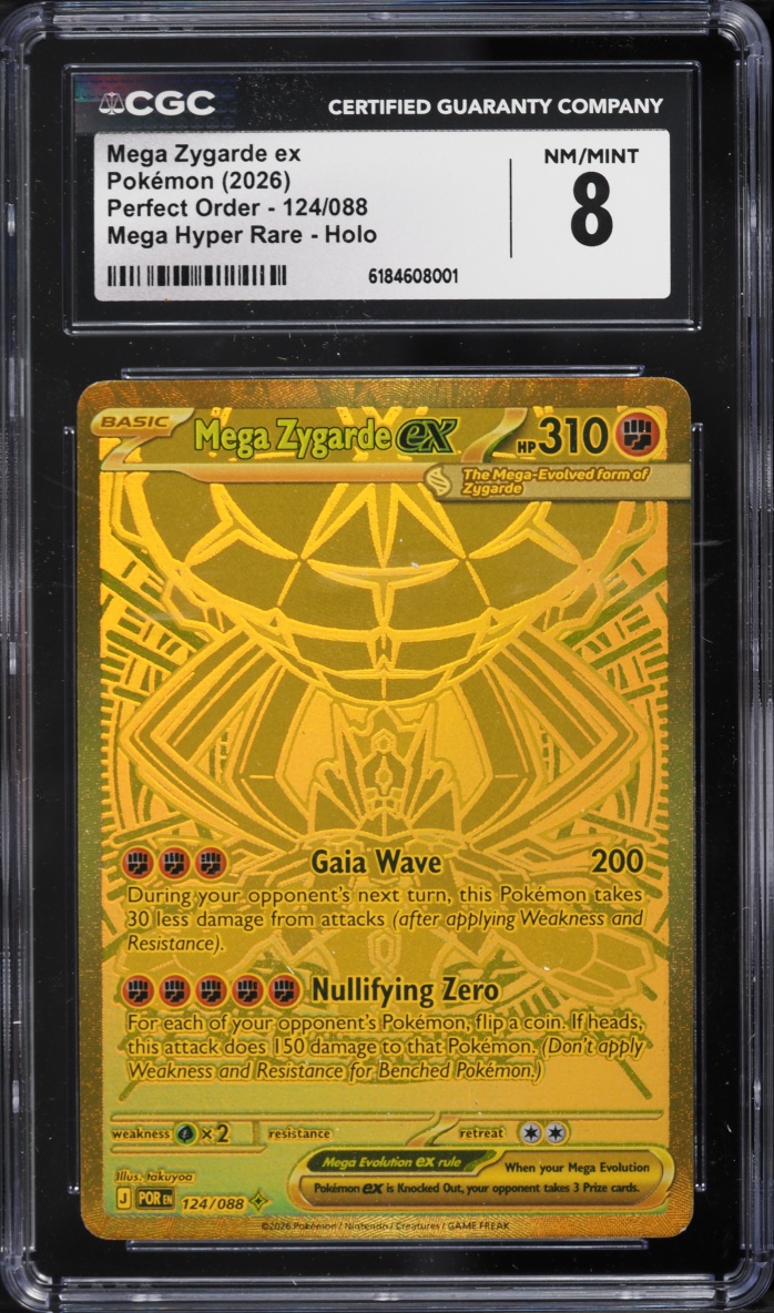 2026 Pokemon Mega Evolution Perfect Order MHR Mega Zygarde EX #124 CGC 8 NM-MT