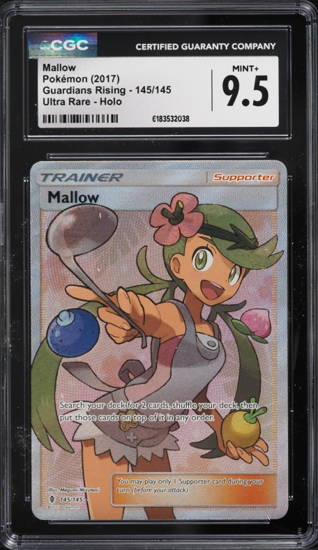 2017 Pokemon Sun & Moon Guardians Rising Full Art Mallow #145 CGC 9.5 MINT+