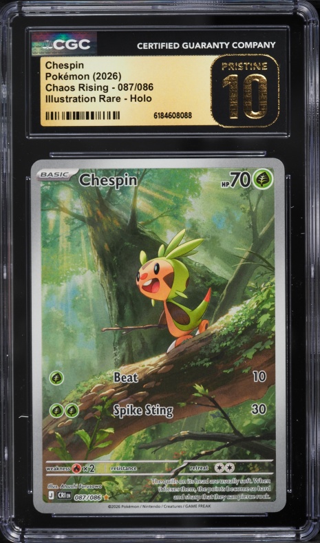 chespin pokemon card 7/162 Reverse Holo NM Pokmon Hit Points60 HP Form 2026 Pokemon Mega Evolution Chaos