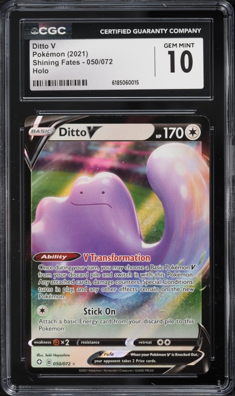 2021 Pokemon Sword & Shield Shining Fates Holo Ditto V #50 CGC 10 GEM MINT