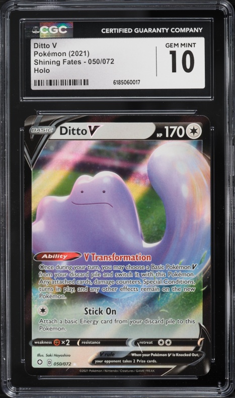 2021 Pokemon Sword & Shield Shining Fates Holo Ditto V #50 CGC 10 GEM MINT